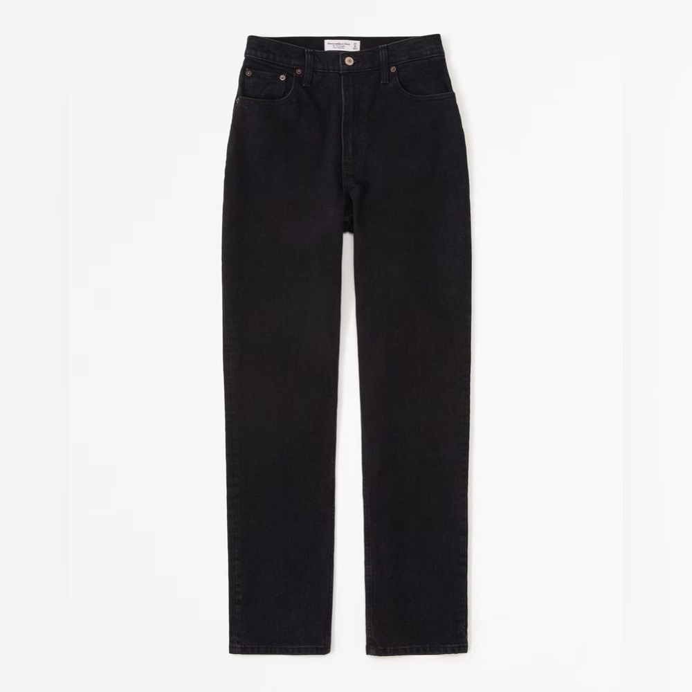 Abercrombie & Fitch The '90s Straight Ultra High Rise Curve Love Jeans Black 31